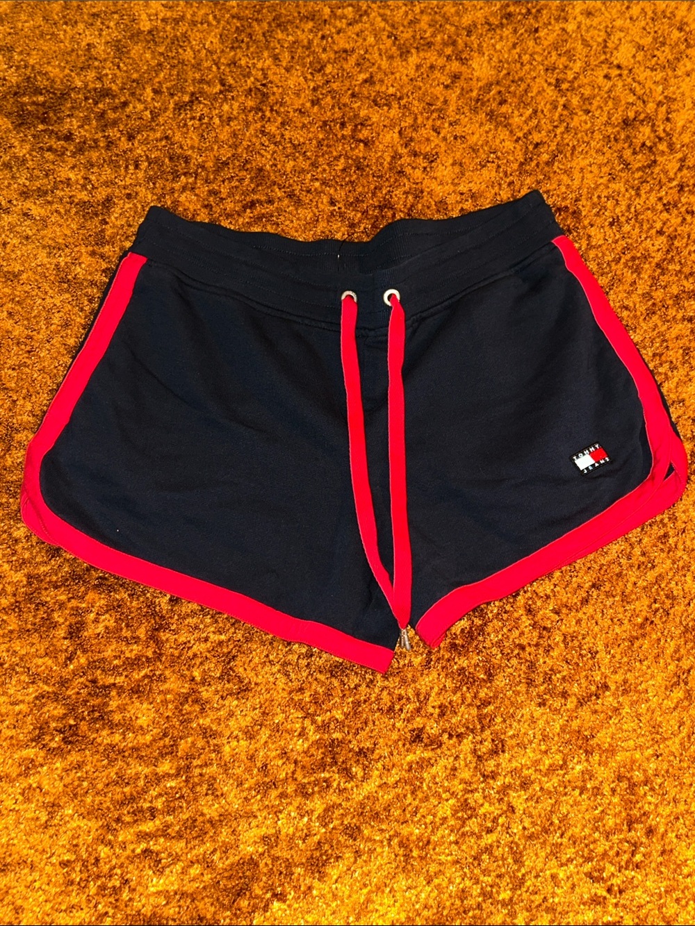 Tommy Hilfiger Black Athletic Shorts with Red Trim